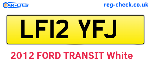 LF12YFJ are the vehicle registration plates.