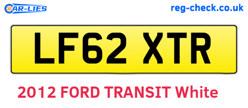 LF62XTR are the vehicle registration plates.