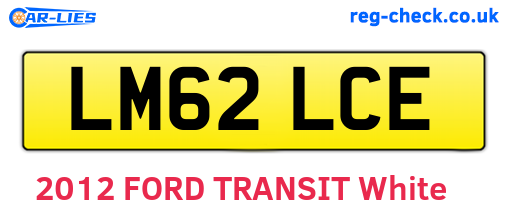 LM62LCE are the vehicle registration plates.