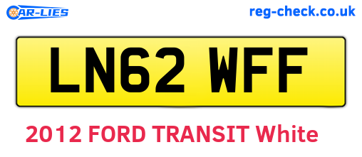 LN62WFF are the vehicle registration plates.