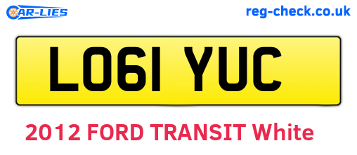 LO61YUC are the vehicle registration plates.