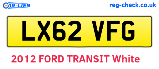 LX62VFG are the vehicle registration plates.