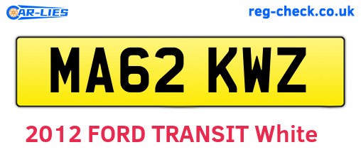 MA62KWZ are the vehicle registration plates.