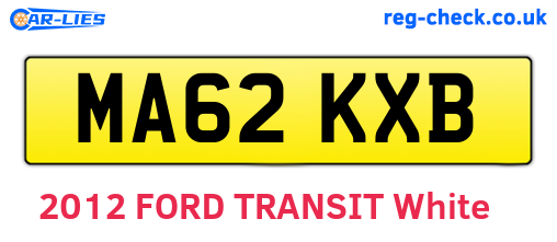 MA62KXB are the vehicle registration plates.