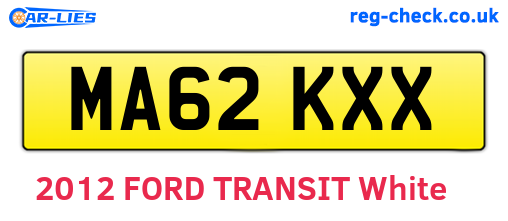 MA62KXX are the vehicle registration plates.