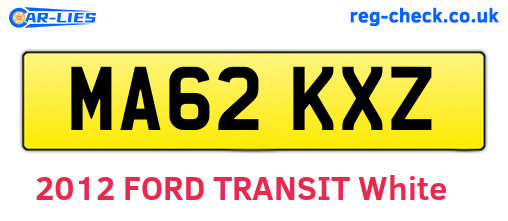 MA62KXZ are the vehicle registration plates.