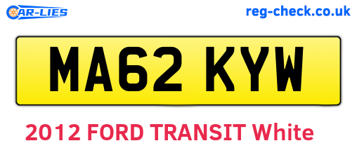MA62KYW are the vehicle registration plates.