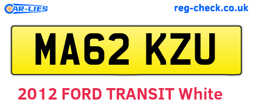 MA62KZU are the vehicle registration plates.