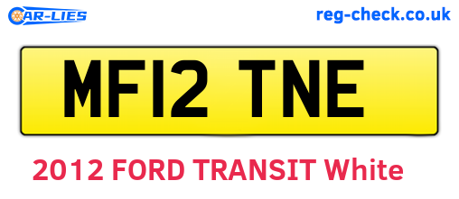 MF12TNE are the vehicle registration plates.