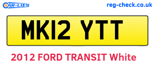 MK12YTT are the vehicle registration plates.