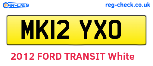 MK12YXO are the vehicle registration plates.