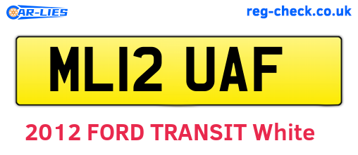 ML12UAF are the vehicle registration plates.