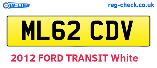 ML62CDV are the vehicle registration plates.
