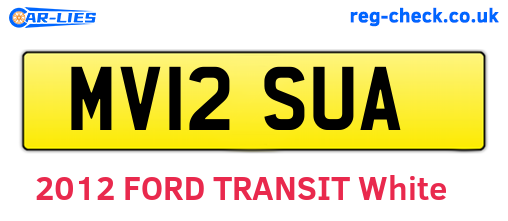 MV12SUA are the vehicle registration plates.