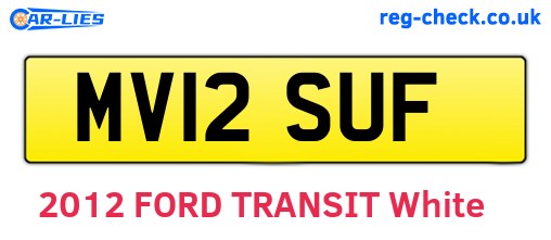 MV12SUF are the vehicle registration plates.