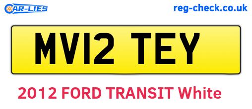 MV12TEY are the vehicle registration plates.