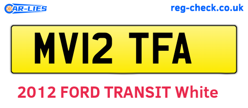 MV12TFA are the vehicle registration plates.