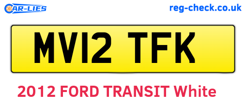 MV12TFK are the vehicle registration plates.