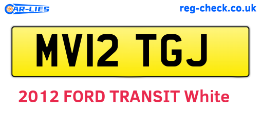 MV12TGJ are the vehicle registration plates.