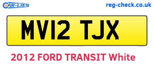 MV12TJX are the vehicle registration plates.