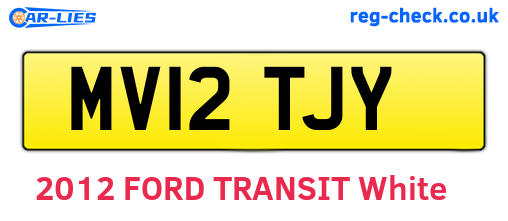 MV12TJY are the vehicle registration plates.