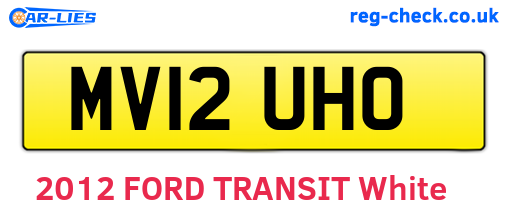 MV12UHO are the vehicle registration plates.