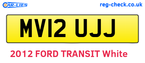 MV12UJJ are the vehicle registration plates.