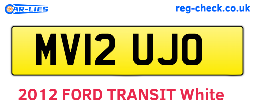 MV12UJO are the vehicle registration plates.