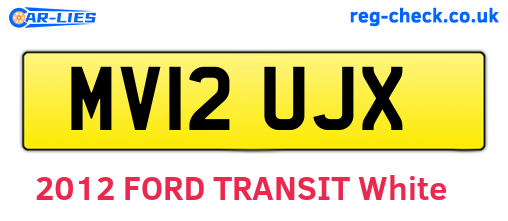MV12UJX are the vehicle registration plates.