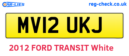 MV12UKJ are the vehicle registration plates.