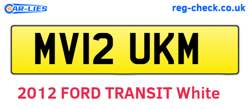 MV12UKM are the vehicle registration plates.