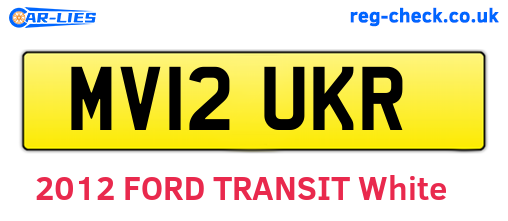 MV12UKR are the vehicle registration plates.