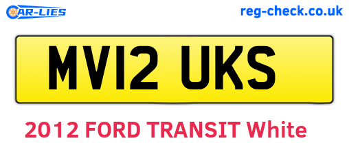 MV12UKS are the vehicle registration plates.