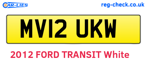 MV12UKW are the vehicle registration plates.