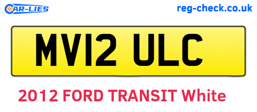 MV12ULC are the vehicle registration plates.