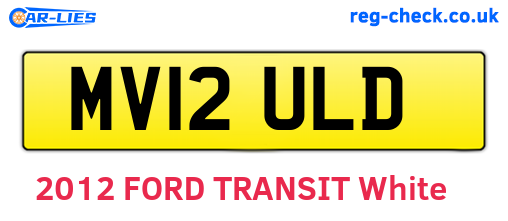 MV12ULD are the vehicle registration plates.