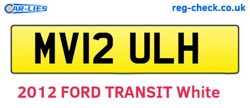 MV12ULH are the vehicle registration plates.