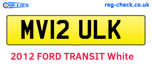 MV12ULK are the vehicle registration plates.