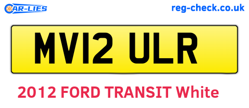 MV12ULR are the vehicle registration plates.