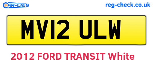MV12ULW are the vehicle registration plates.