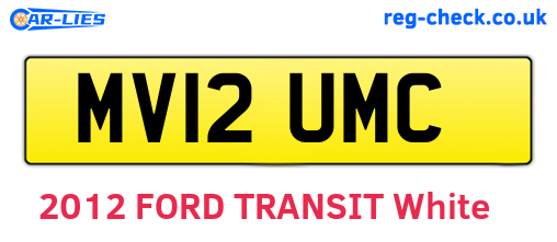 MV12UMC are the vehicle registration plates.