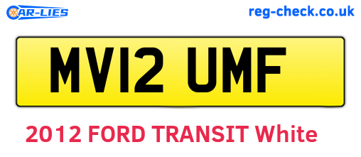 MV12UMF are the vehicle registration plates.