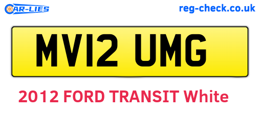 MV12UMG are the vehicle registration plates.