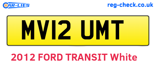 MV12UMT are the vehicle registration plates.