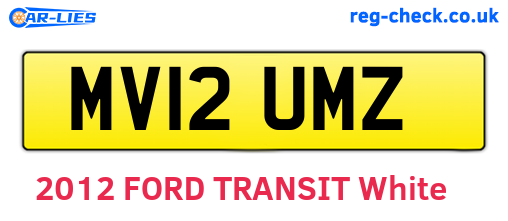 MV12UMZ are the vehicle registration plates.