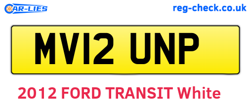 MV12UNP are the vehicle registration plates.