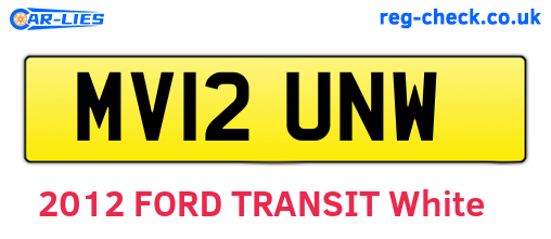MV12UNW are the vehicle registration plates.
