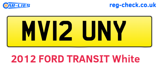 MV12UNY are the vehicle registration plates.