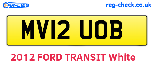 MV12UOB are the vehicle registration plates.