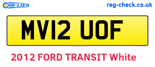MV12UOF are the vehicle registration plates.